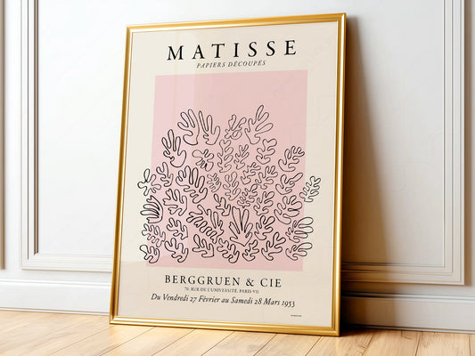 Henri Matisse, The Cut-Outs Print, Pink color, Coral design