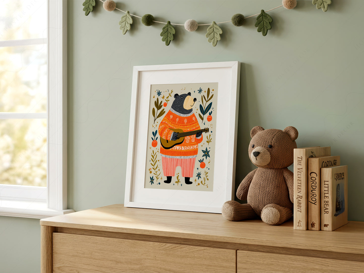 Musical Guitar Bear Art Print