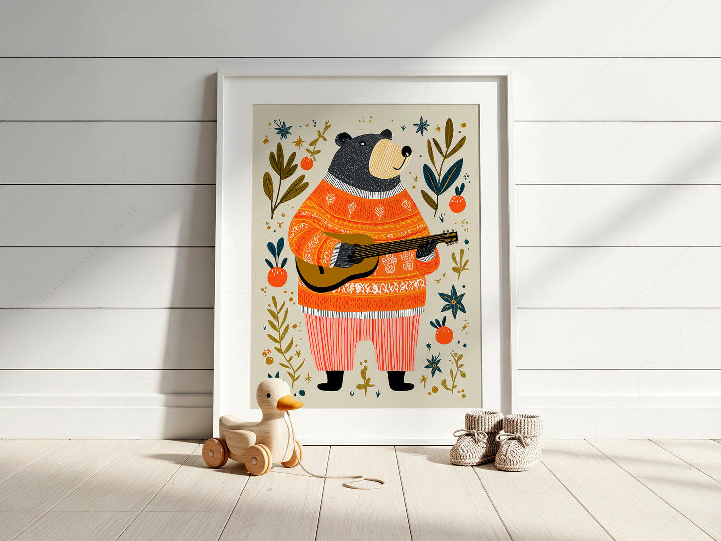 Musical Guitar Bear Art Print