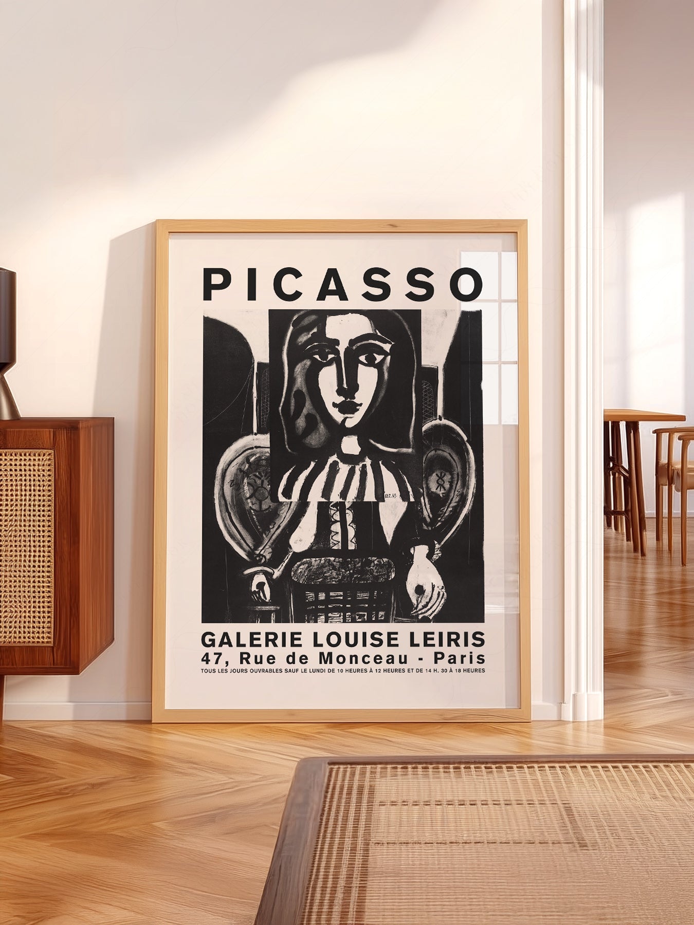 Pablo Picasso wall art in a cozy home study or reading room