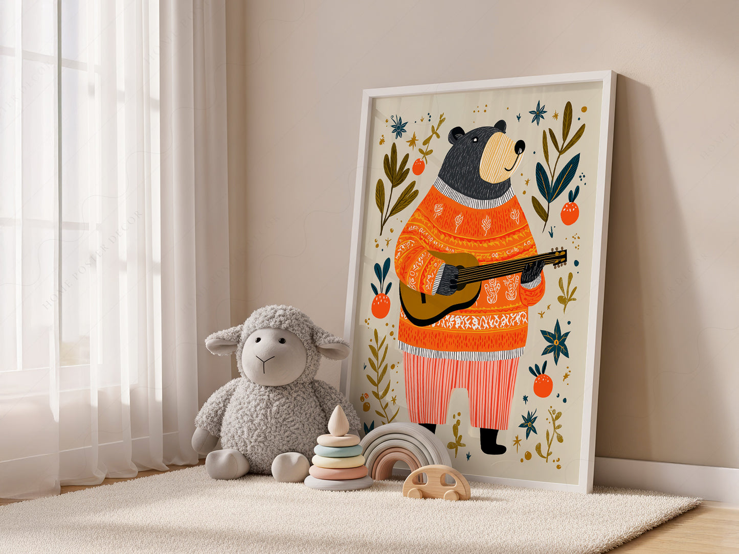 Musical Guitar Bear Art Print