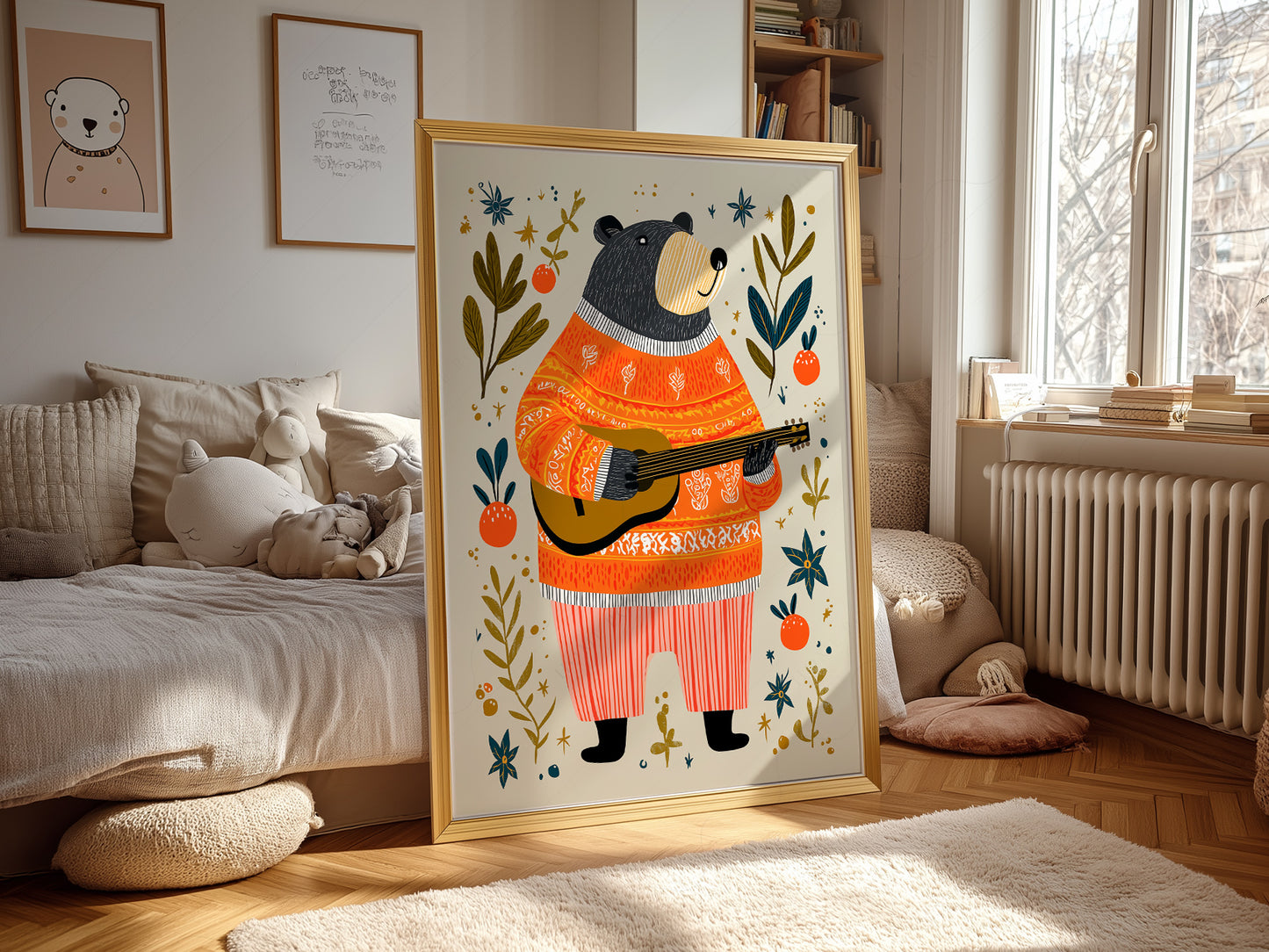 Musical Guitar Bear Art Print