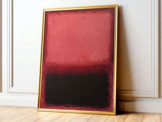 Mark Rothko Untitled abstract expressionist art print featuring deep red and black color fields in minimalist composition.