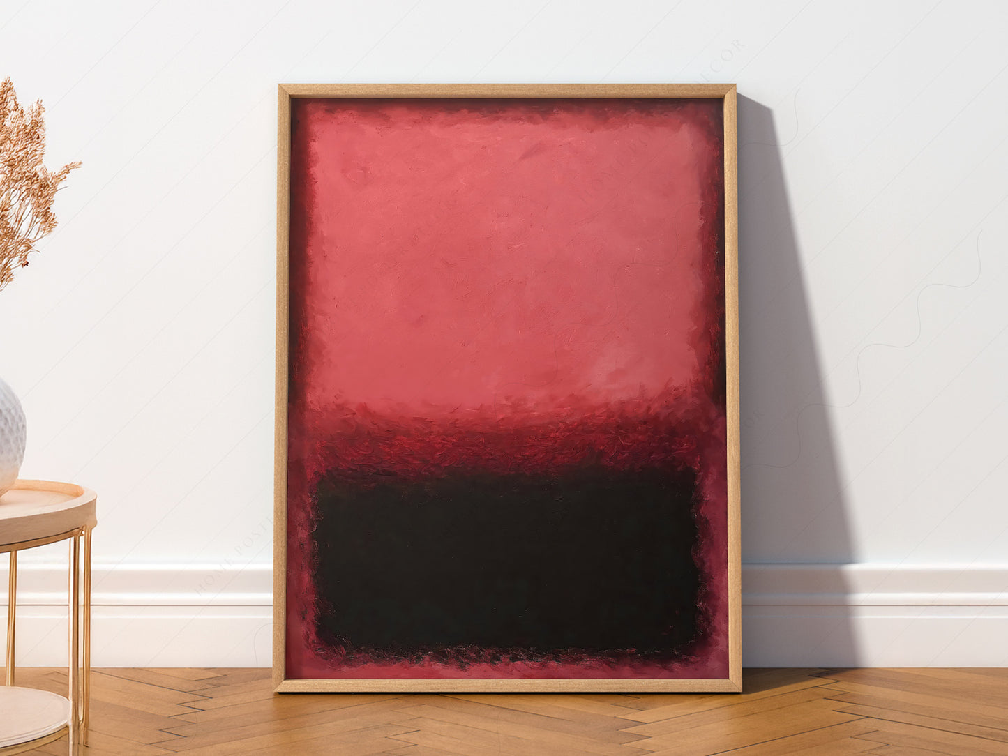 Mark Rothko art print as wall decor in a minimalist home office