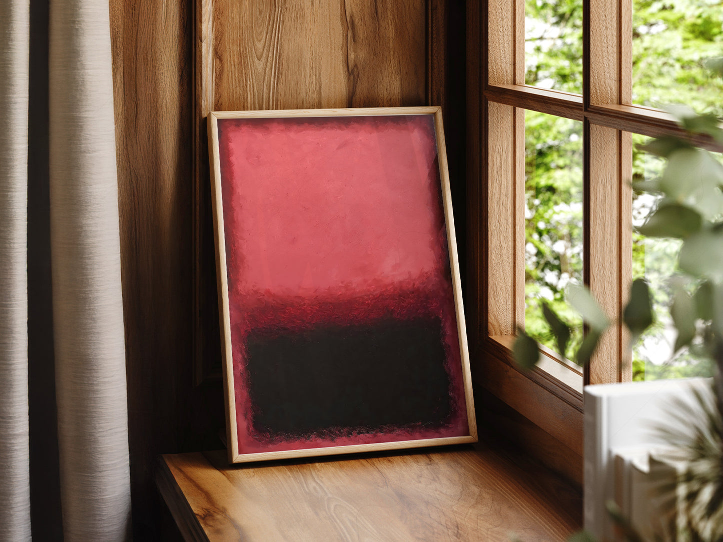 Mark Rothko Untitled Red and Black in a light-filled Japandi-inspired living space