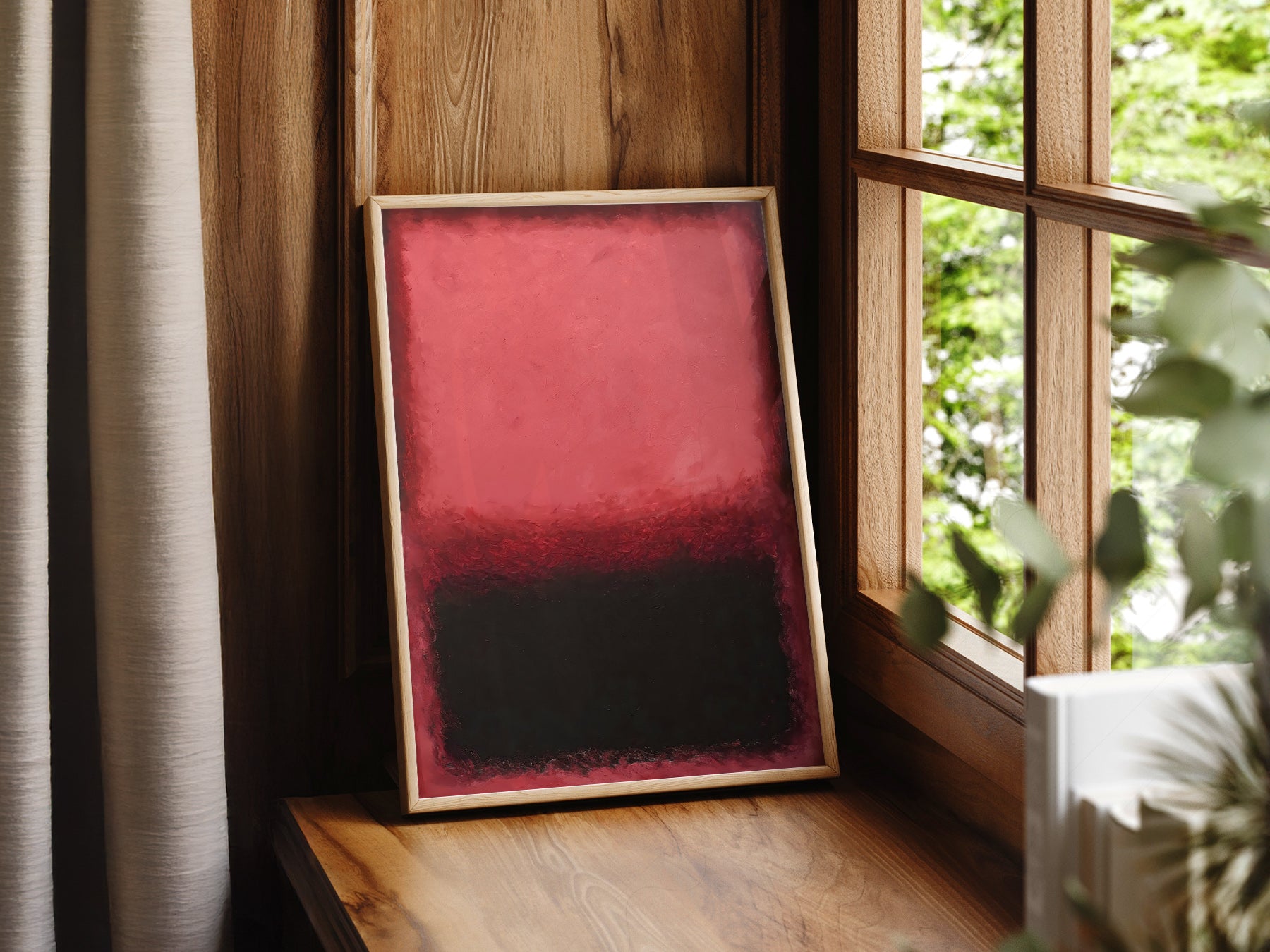 Mark Rothko Untitled Red and Black in a light-filled Japandi-inspired living space
