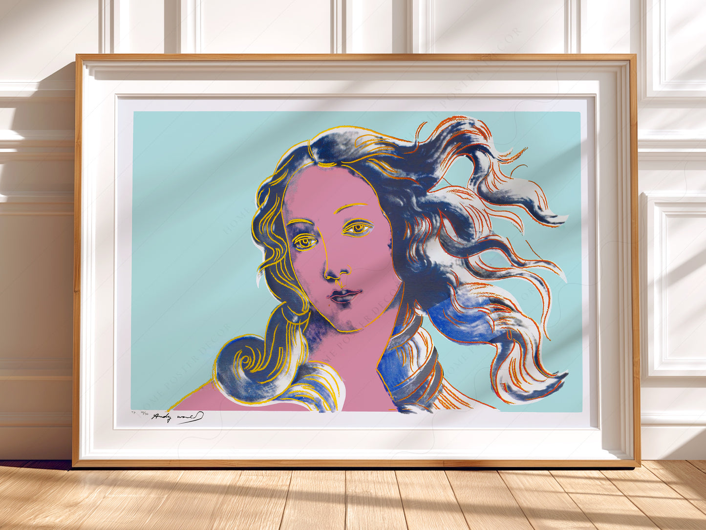 Gallery wall featuring Andy Warhol Botticelli's Venus Pop fine art print