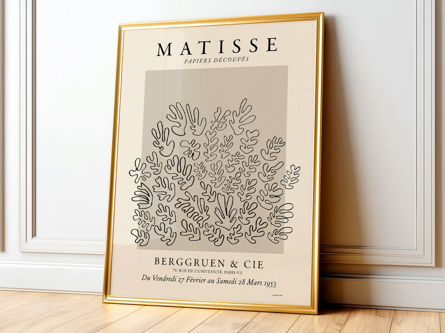 Henri Matisse, The Cut Outs Print, Beige and Black colors