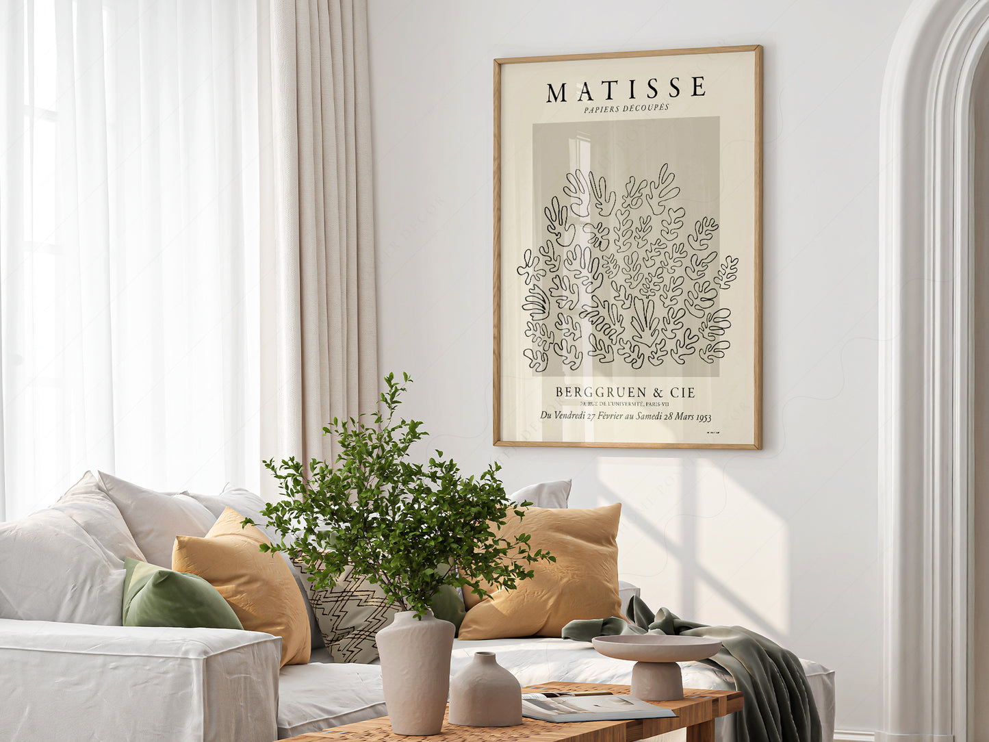 Henri Matisse, The Cut Outs Print, Beige and Black colors