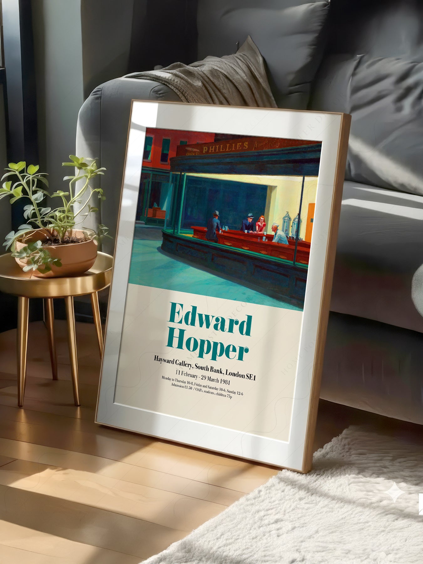 Edward Hopper Nighthawks Exhibition print on 100% Cotton Matte Paper – texture detail