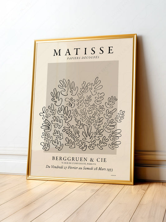 Henri Matisse, The Cut Outs Print, Beige and Black colors