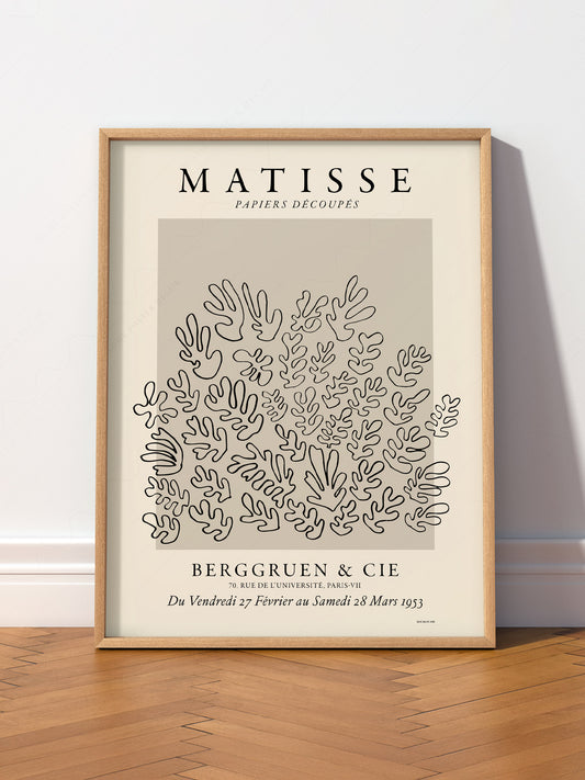 Henri Matisse, The Cut Outs Print, Beige and Black colors