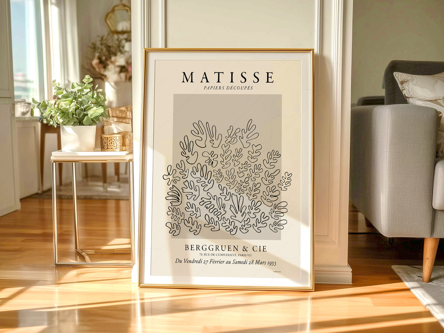 Henri Matisse, The Cut Outs Print, Beige and Black colors