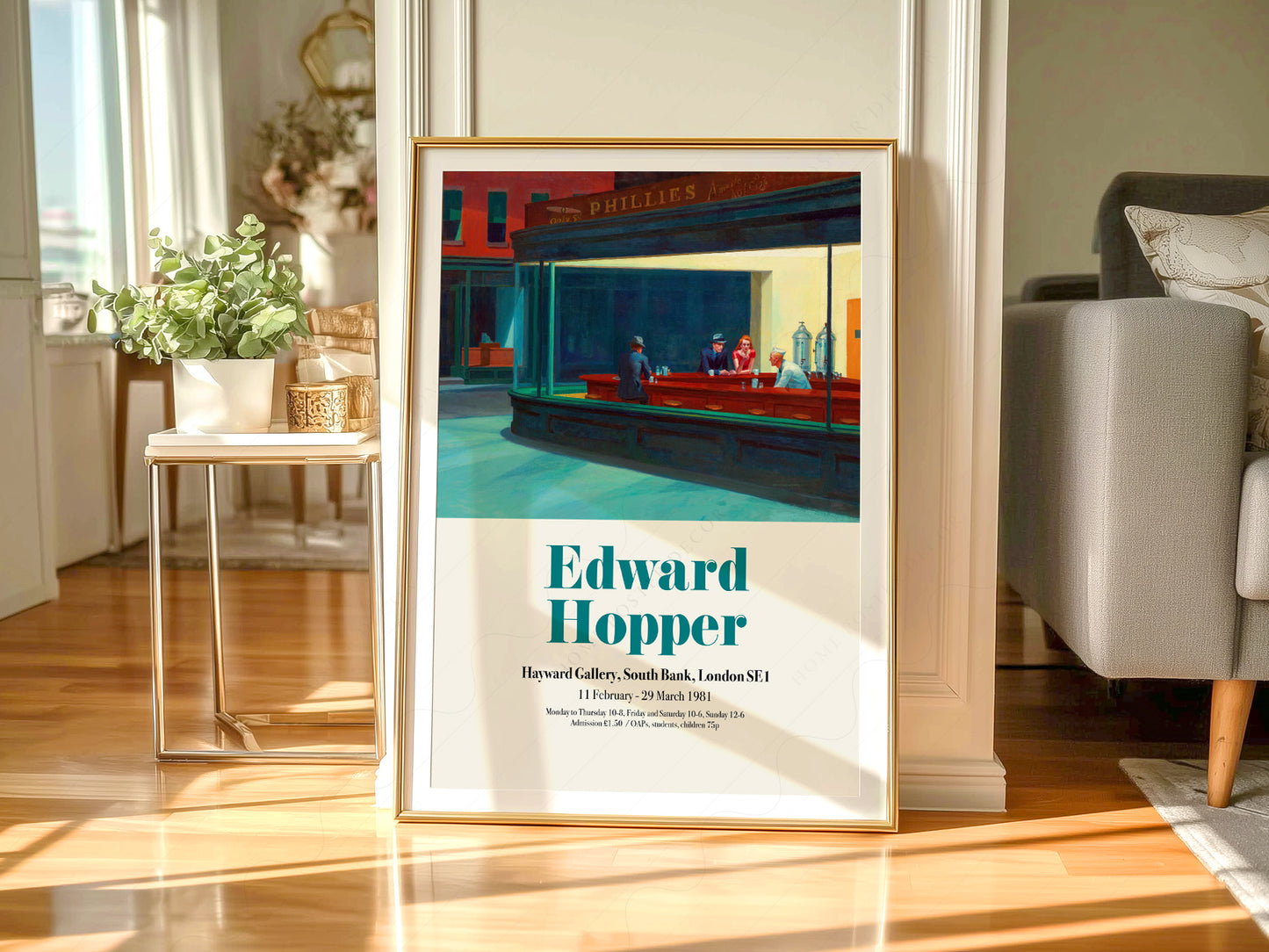 Close-up of Edward Hopper Nighthawks Exhibition archival print on Premium Matte Paper