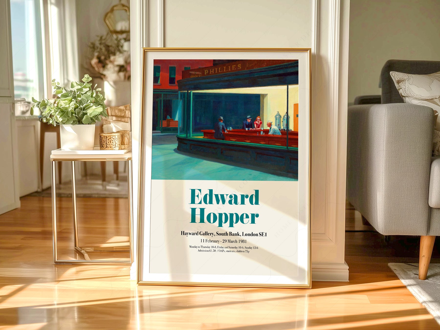 Close-up of Edward Hopper Nighthawks Exhibition archival print on Premium Matte Paper