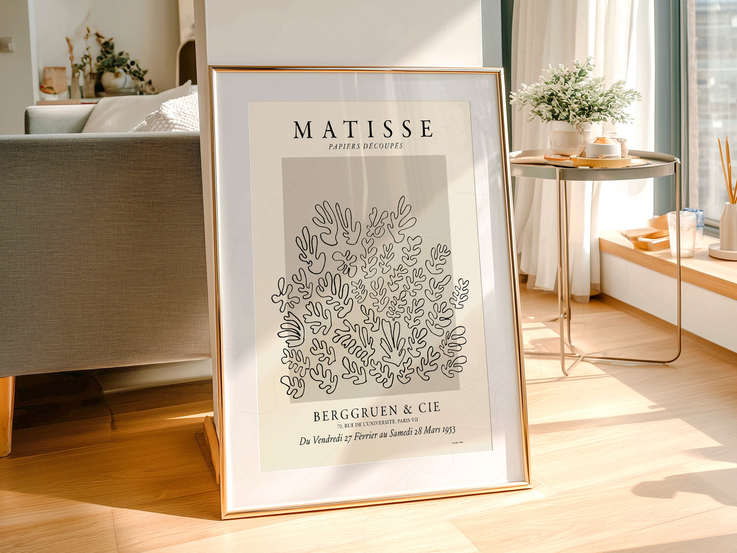 Henri Matisse, The Cut Outs Print, Beige and Black colors