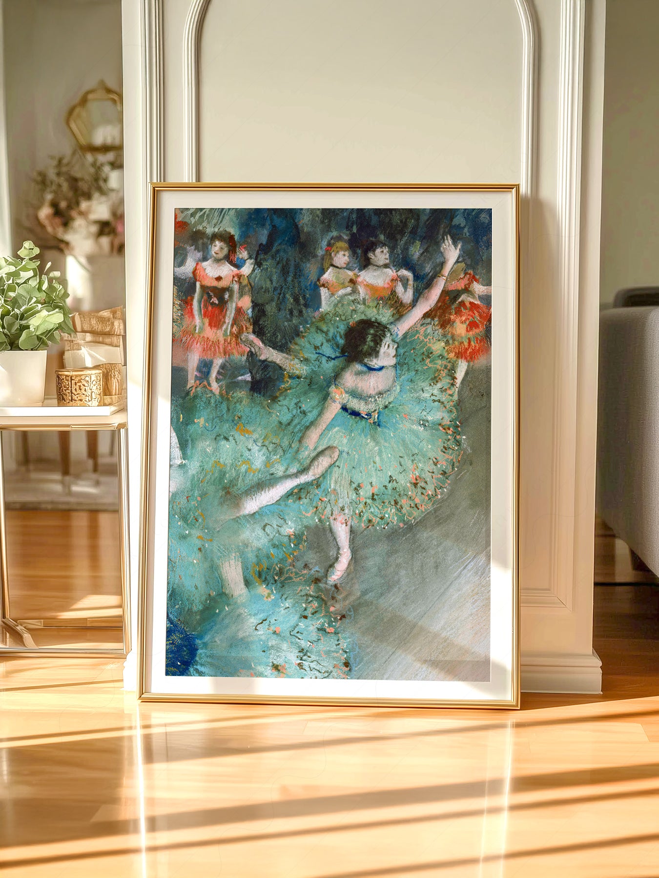 Nursery gallery wall featuring Edgar Degas Swaying Dancer art print