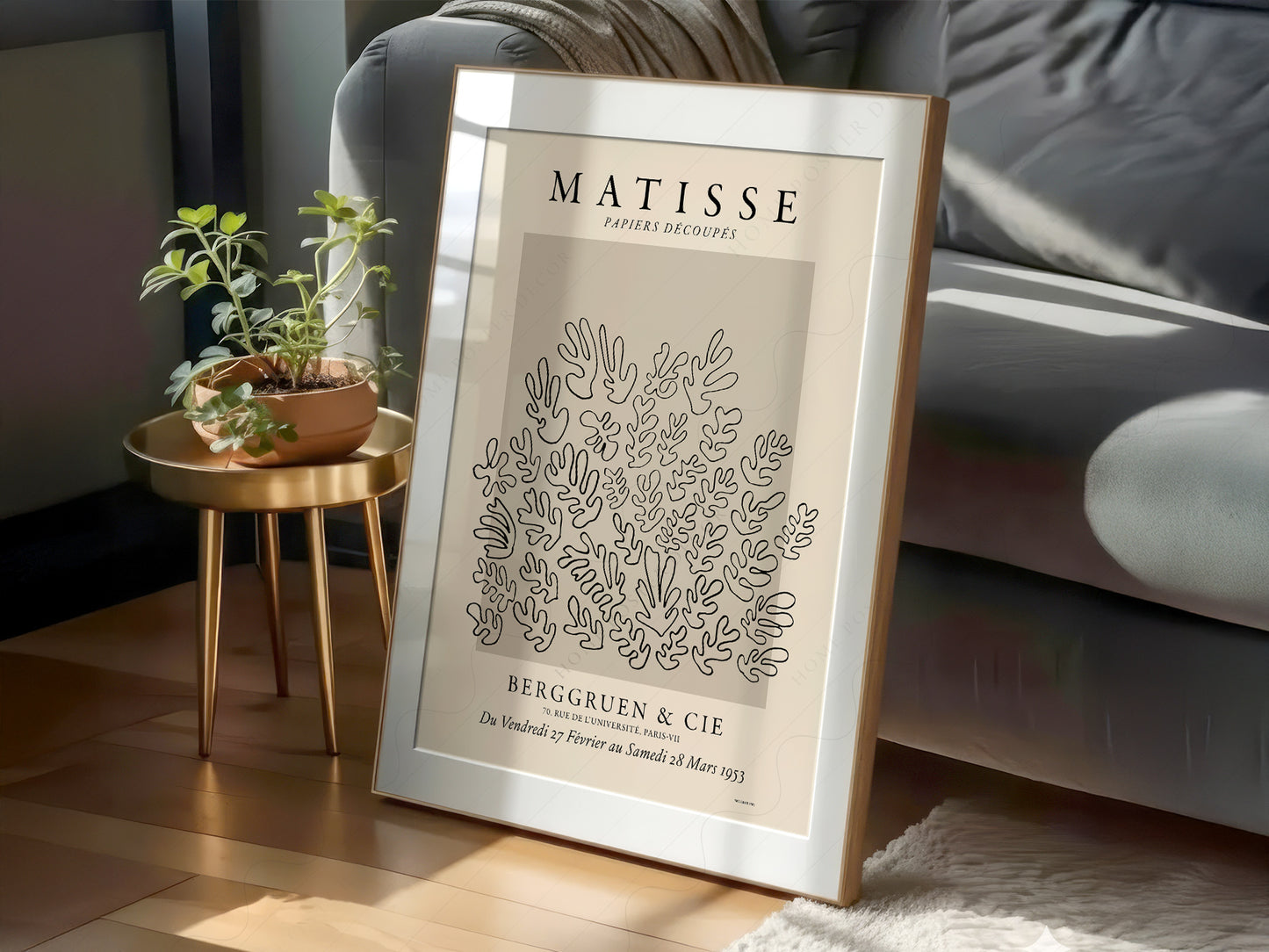 Henri Matisse, The Cut Outs Print, Beige and Black colors