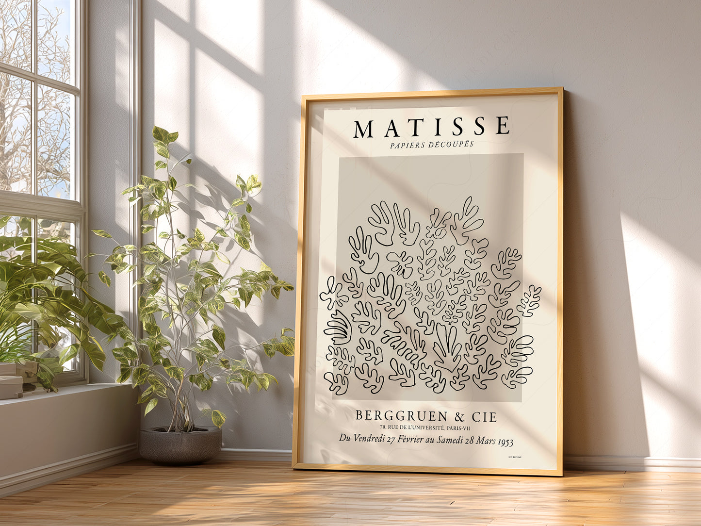 Henri Matisse, The Cut Outs Print, Beige and Black colors