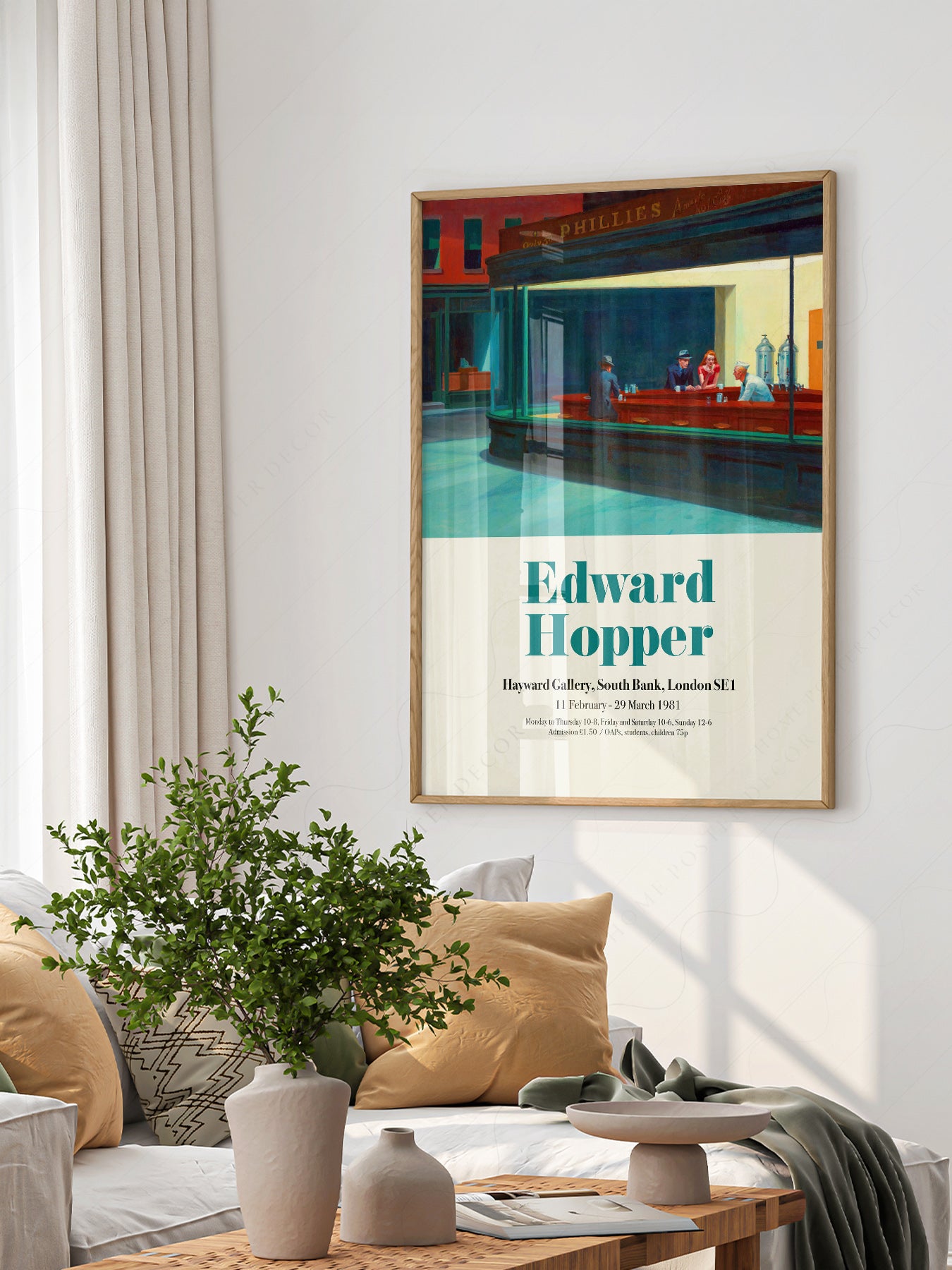 Close-up of Edward Hopper Nighthawks Exhibition archival print on Premium Matte Paper