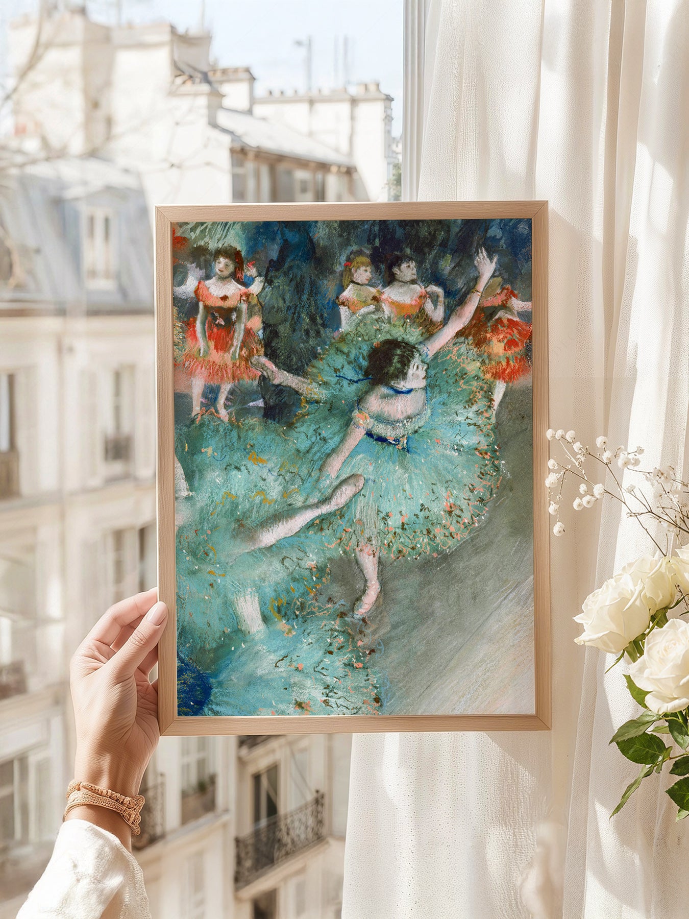 Soft nursery decor – Edgar Degas Swaying Dancer art print in a modern kids room