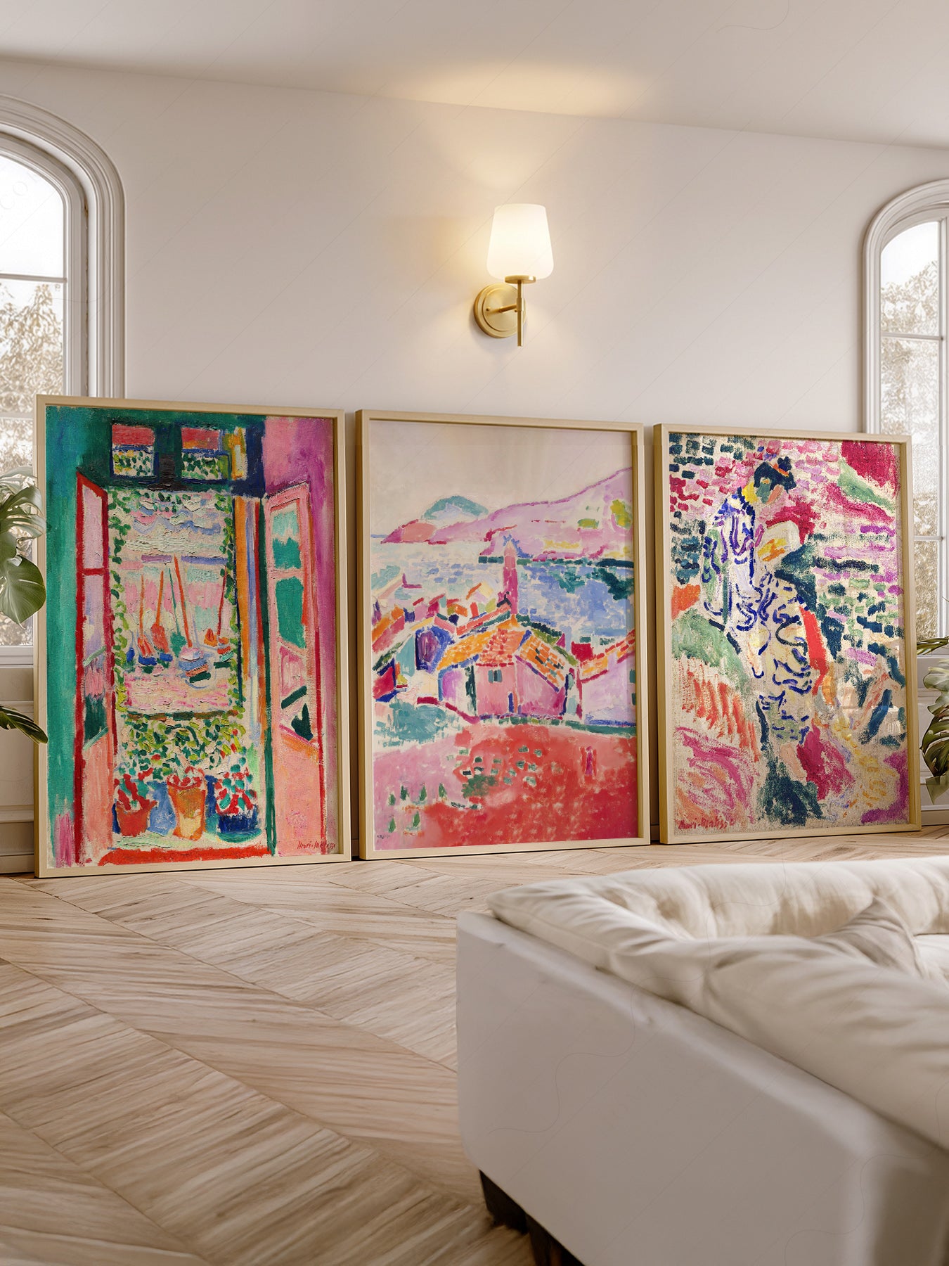Henri Matisse wall art in a cozy home study or reading room