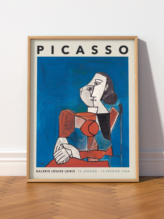 Pablo Picasso Galerie Louise Leiris wall art print displayed in a bright modern living room