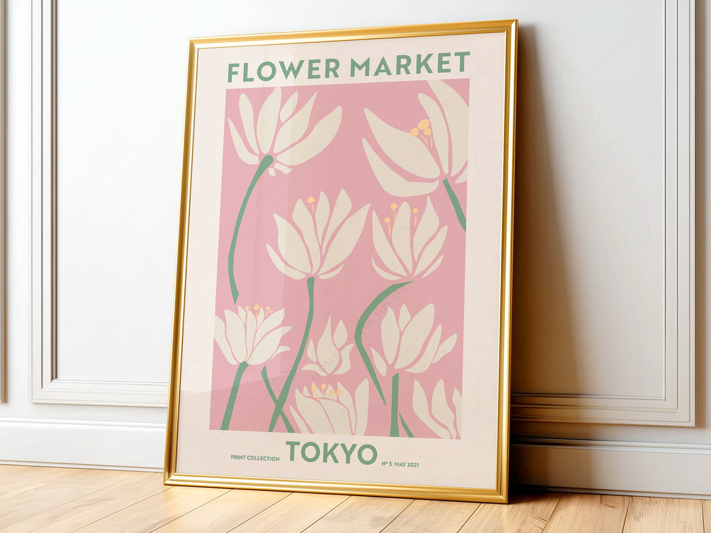 Flower Market Tokyo, Famous City Poster, Travel Gift Idea, Floral Wall Art