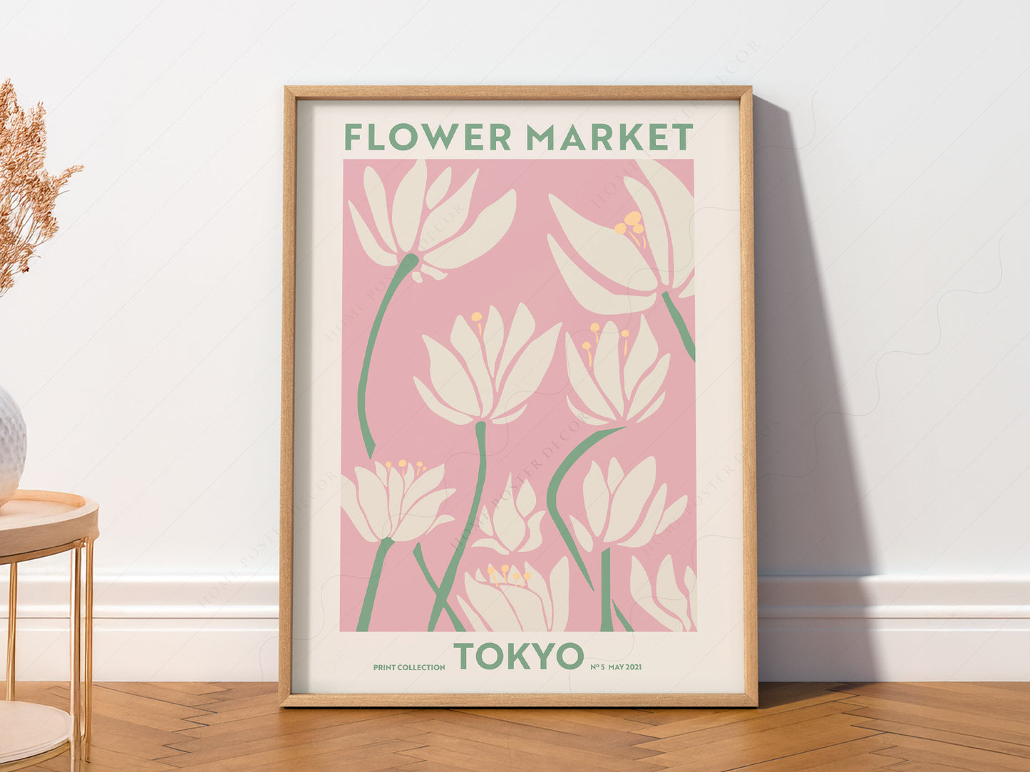Flower Market Tokyo, Famous City Poster, Travel Gift Idea, Floral Wall Art