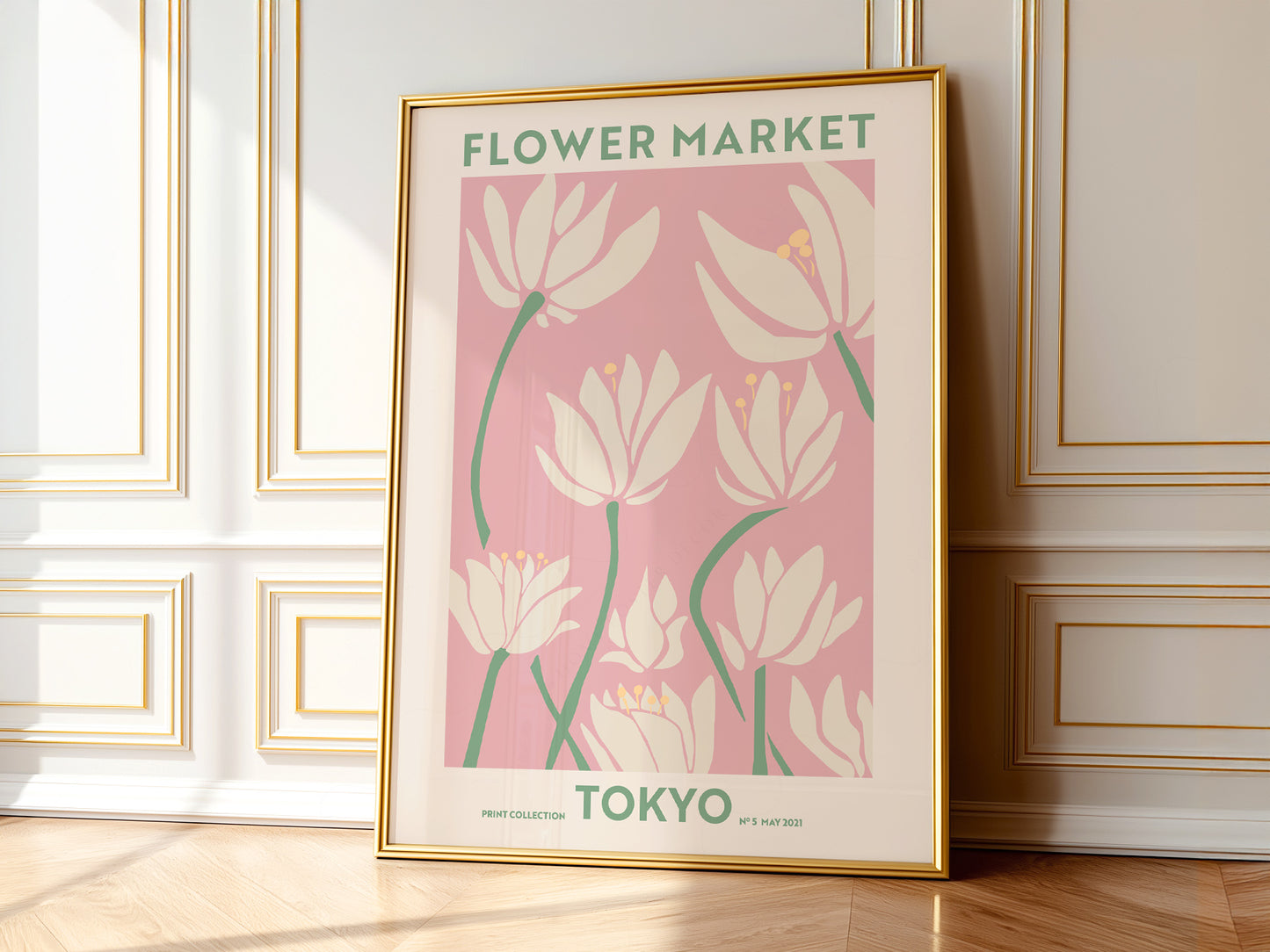 Flower Market Tokyo, Famous City Poster, Travel Gift Idea, Floral Wall Art