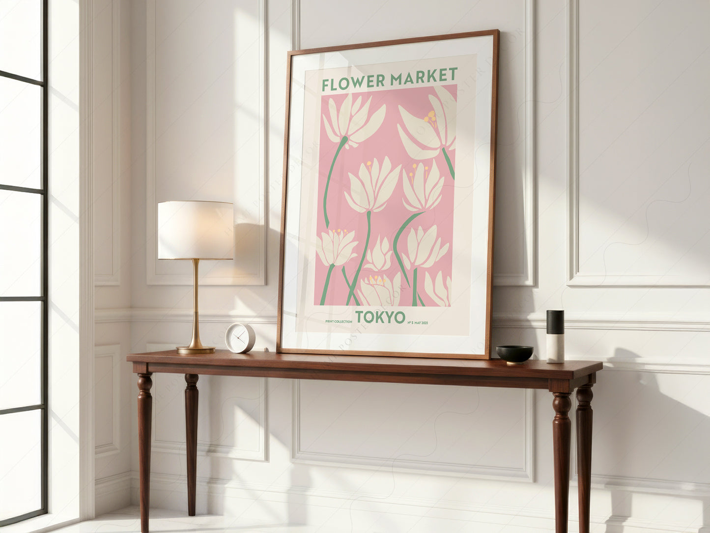 Flower Market Tokyo, Famous City Poster, Travel Gift Idea, Floral Wall Art