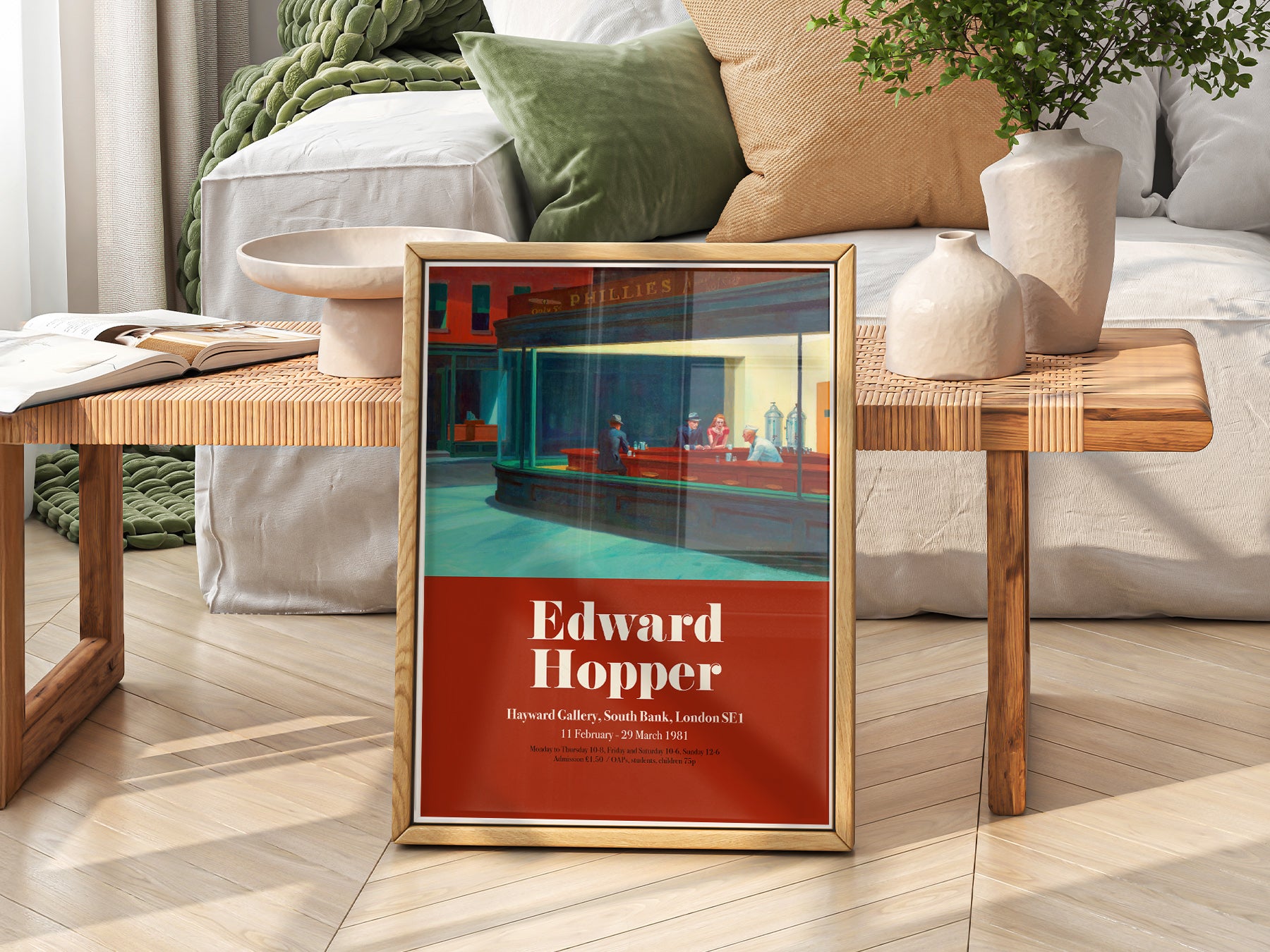 Close-up of Edward Hopper Nighthawks Exhibition archival print on Premium Matte Paper