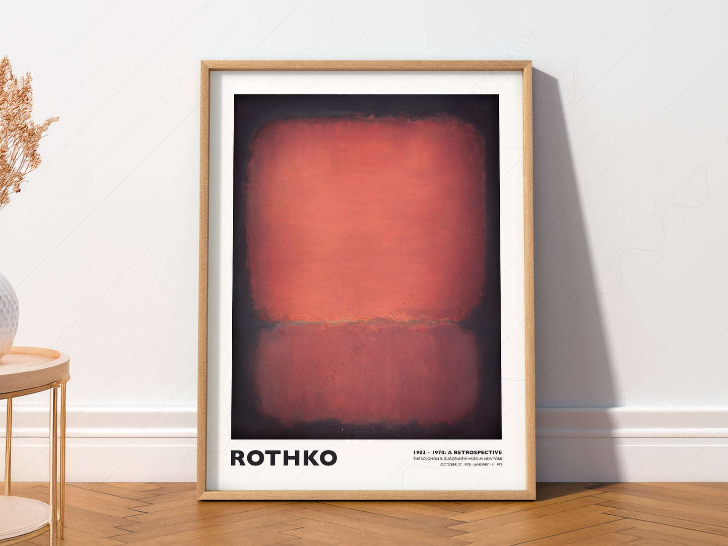 Mark Rothko art print styled in a Scandinavian bedroom
