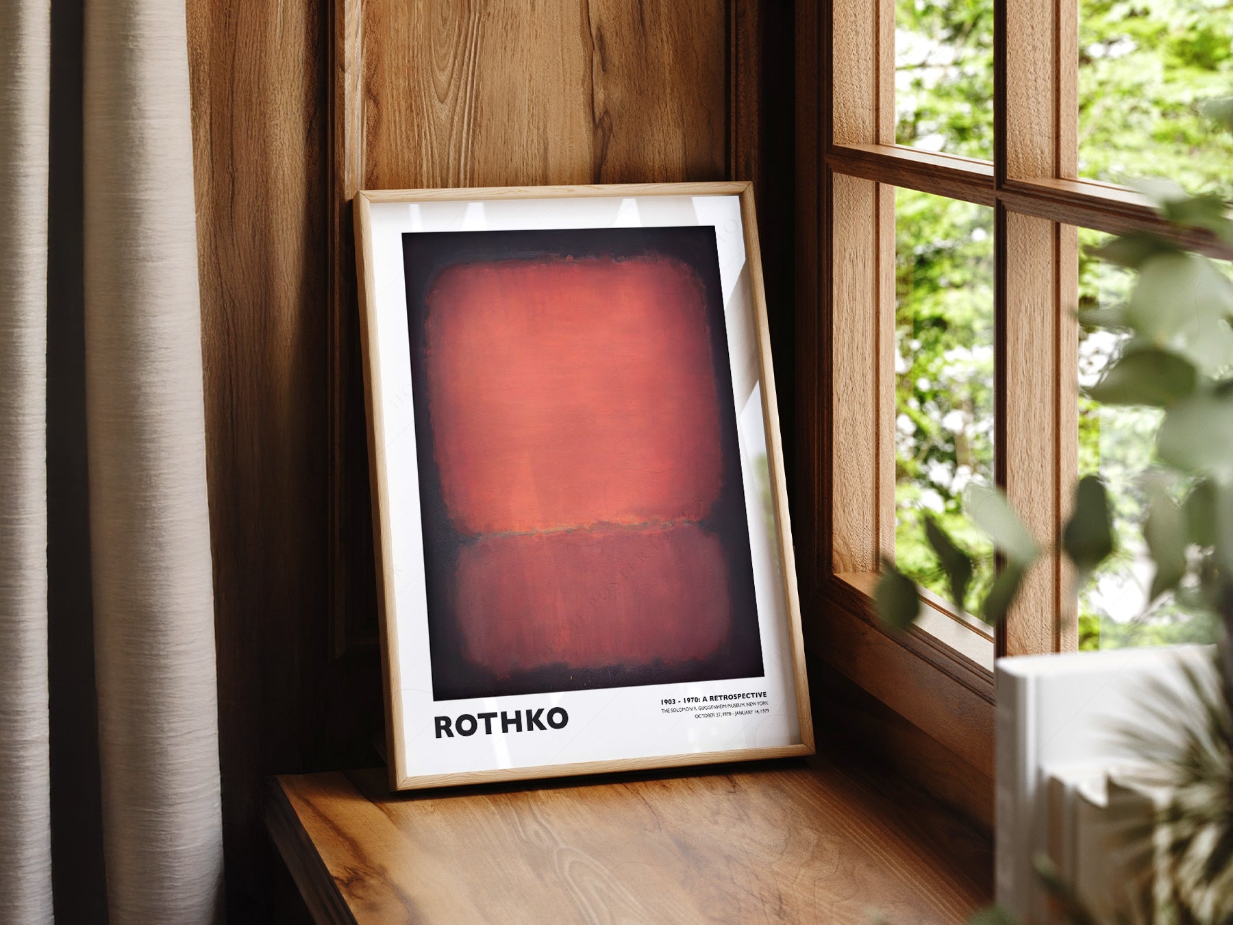 Gallery wall featuring Mark Rothko Untitled Red and Black fine art print