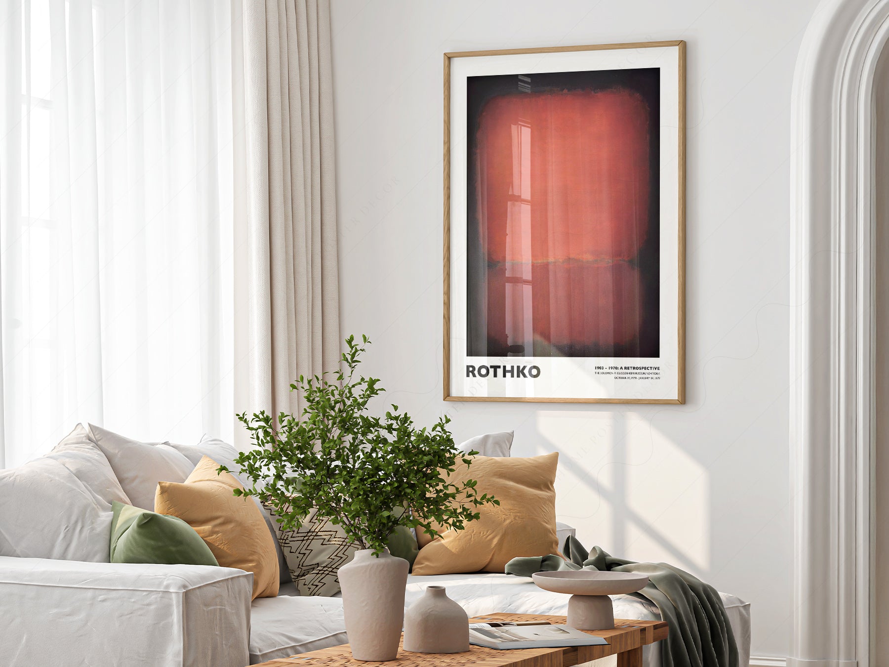Mark Rothko wall art in a cozy home study or reading room
