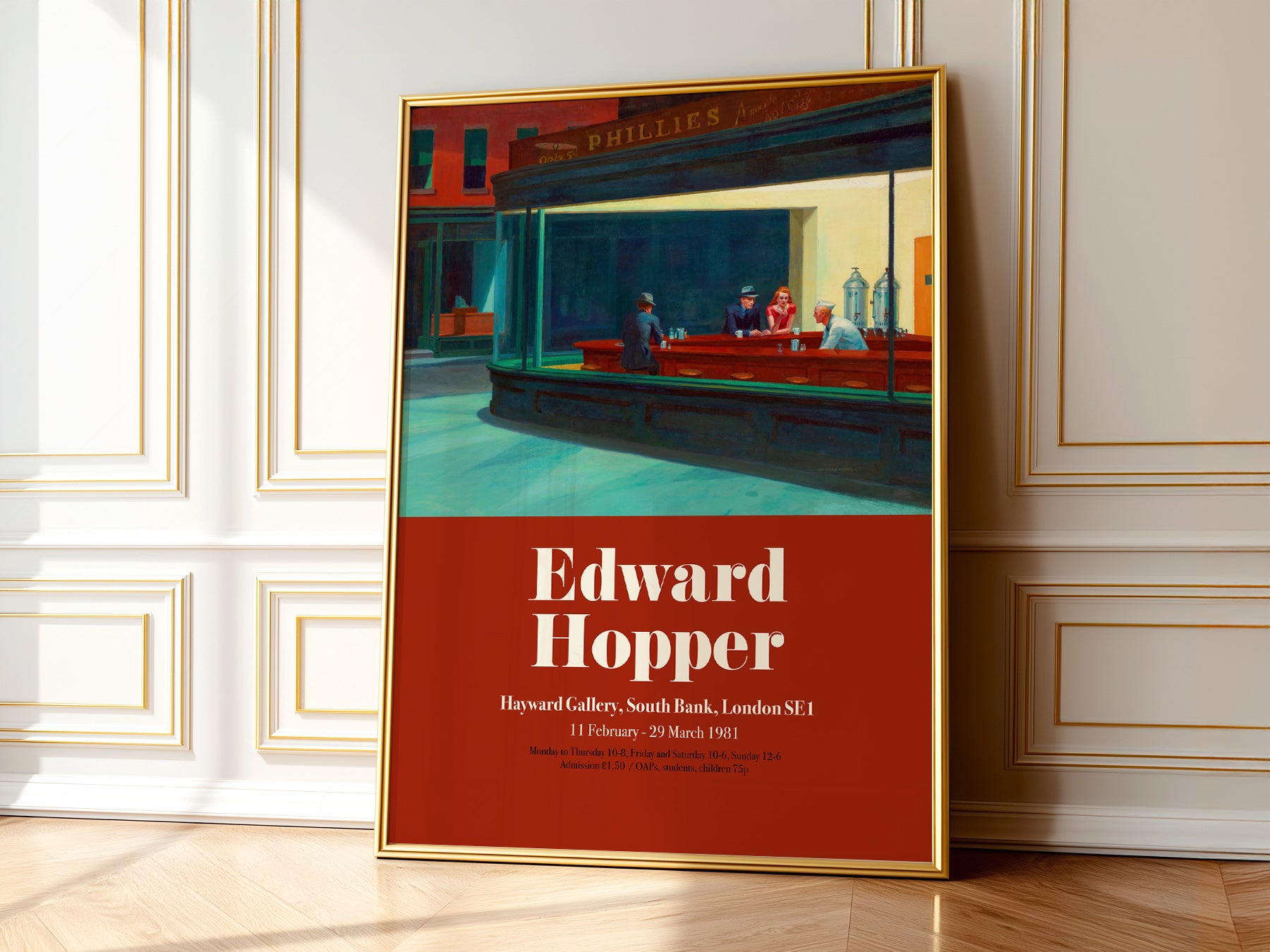 Edward Hopper Nighthawks Exhibition print on 100% Cotton Matte Paper – texture detail