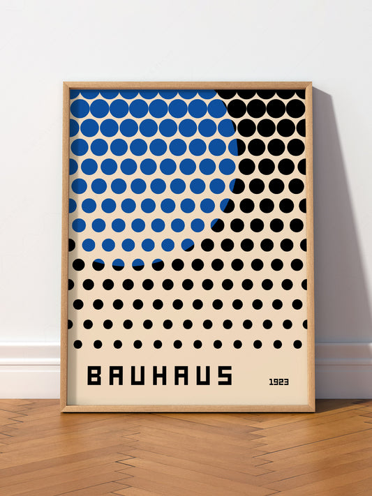 Bauhaus 1923 Exhibition wall art print displayed in a bright modern living room