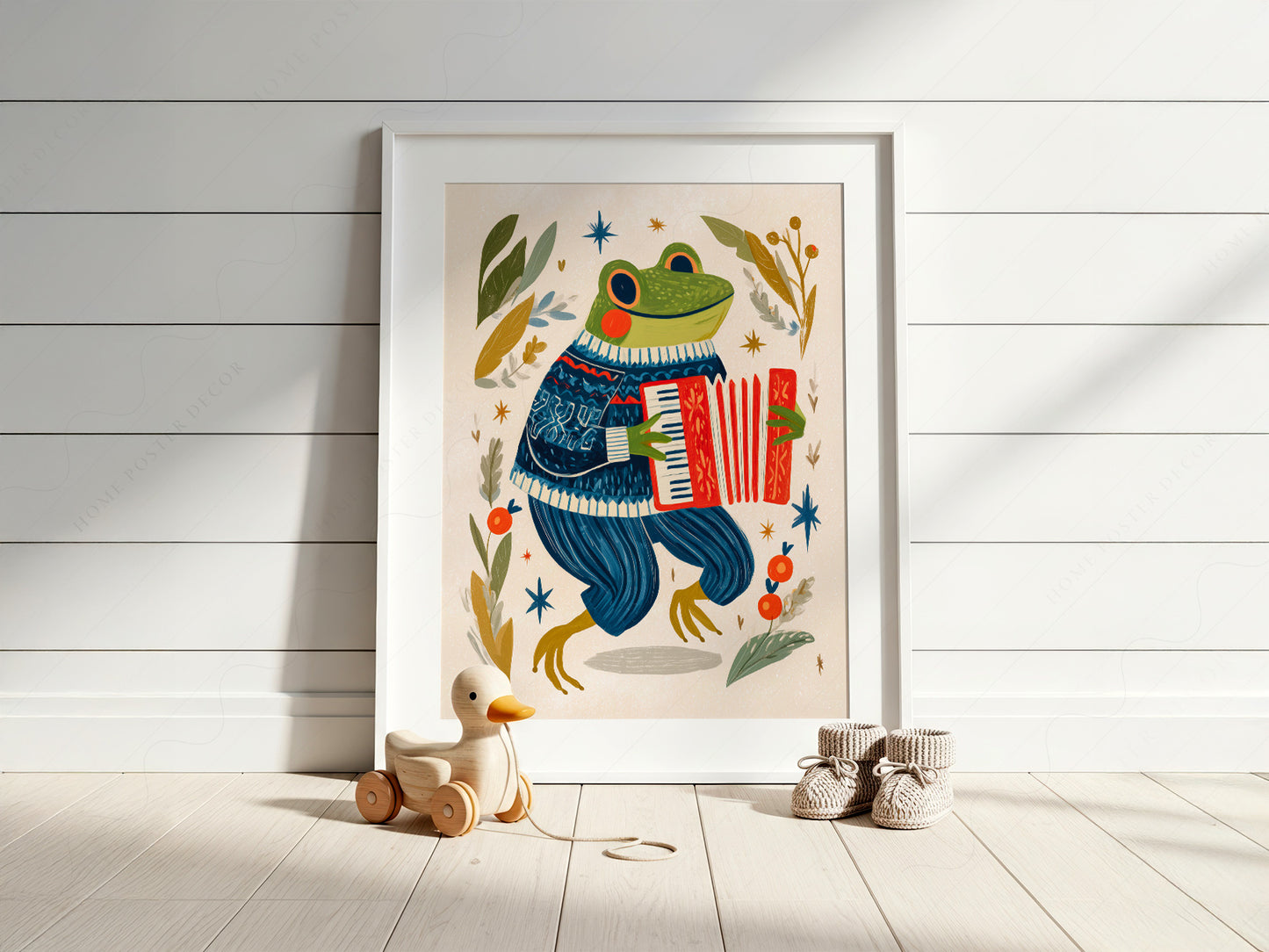 Accordion Frog Nursery Art