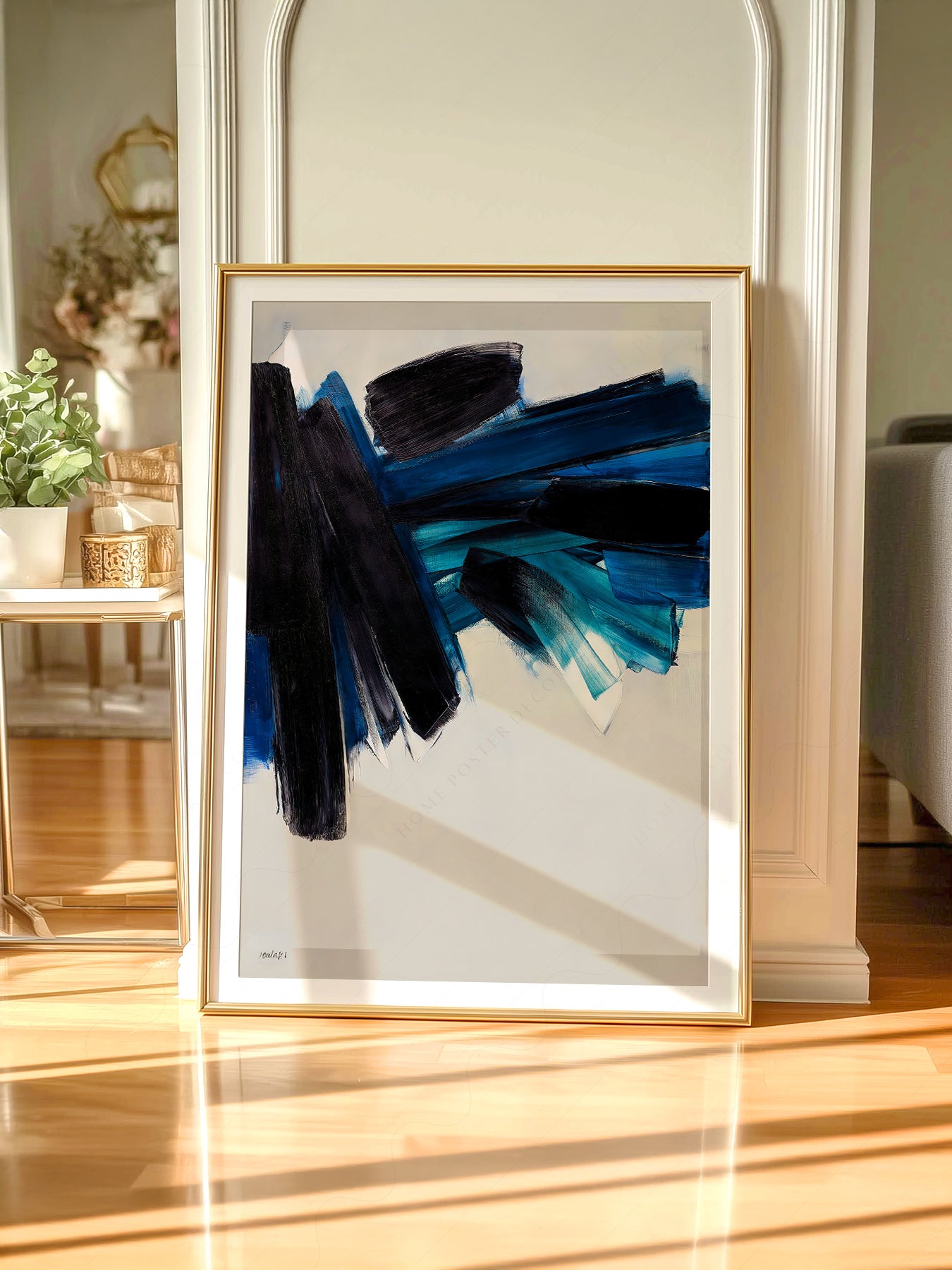 Gallery wall featuring Pierre Soulages Abstract fine art print