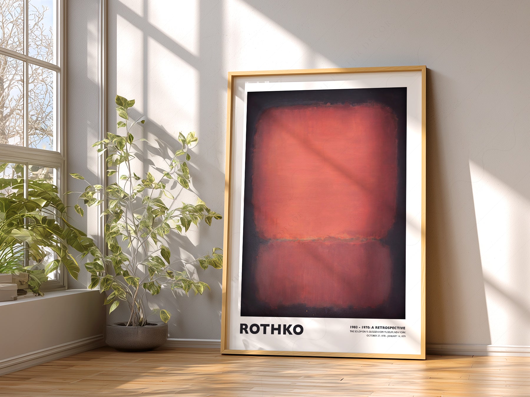 Mark Rothko Untitled Red and Black as a statement piece in an eclectic gallery wall