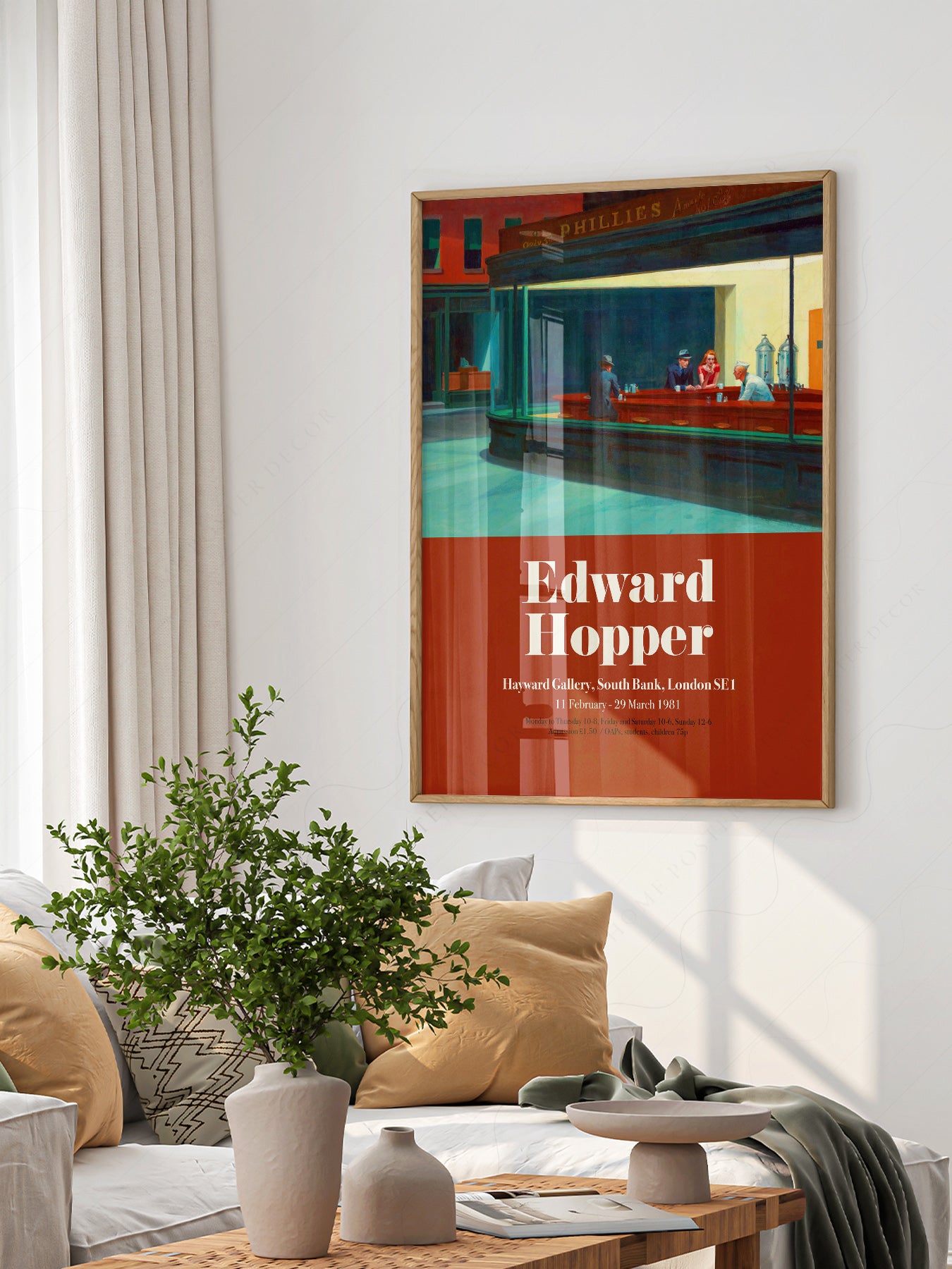 Close-up of Edward Hopper Nighthawks Exhibition archival print on Premium Matte Paper