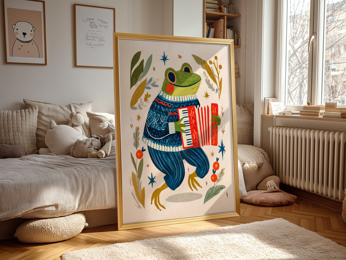 Accordion Frog Nursery Art
