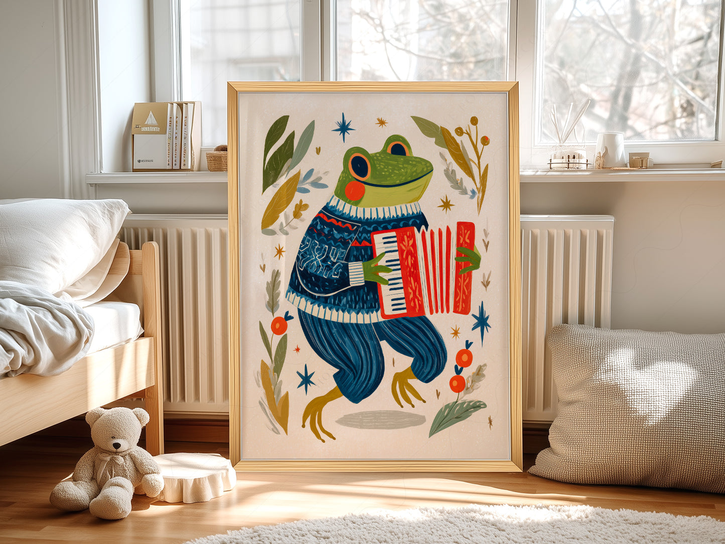 Accordion Frog Nursery Art