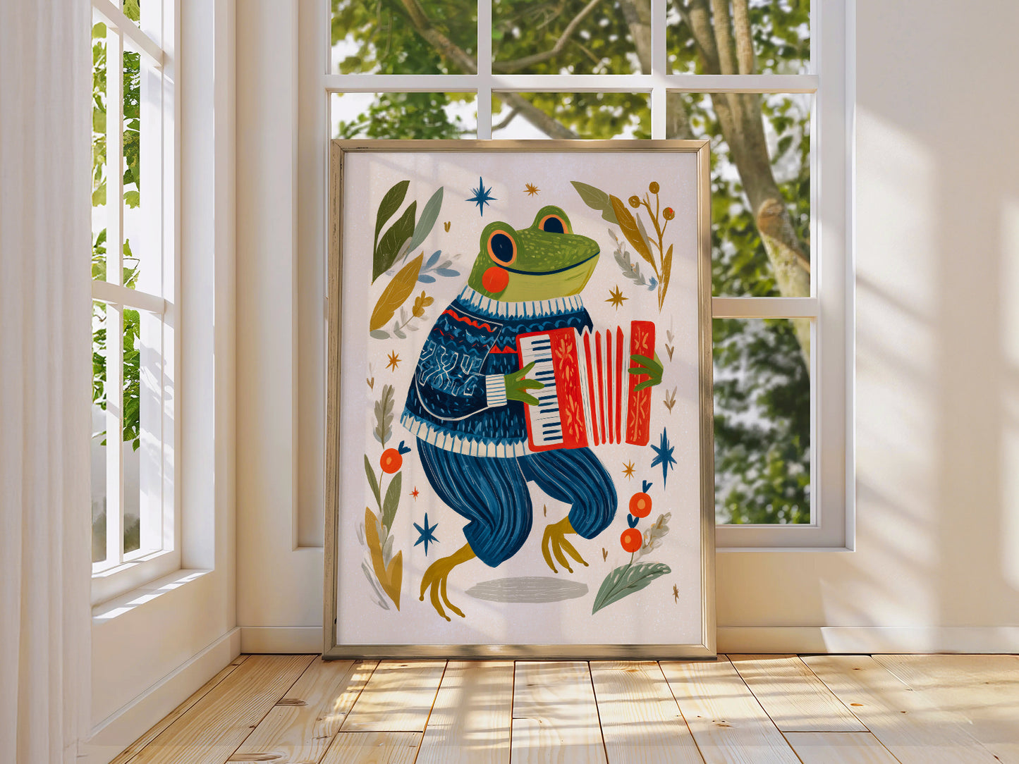 Accordion Frog Nursery Art
