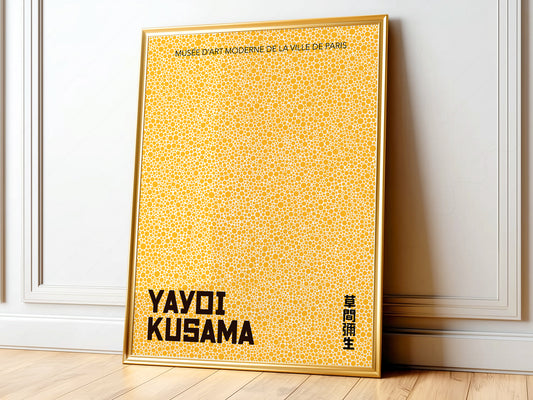 Yayoi Kusama Print, Yellow Dots, Exhibition poster