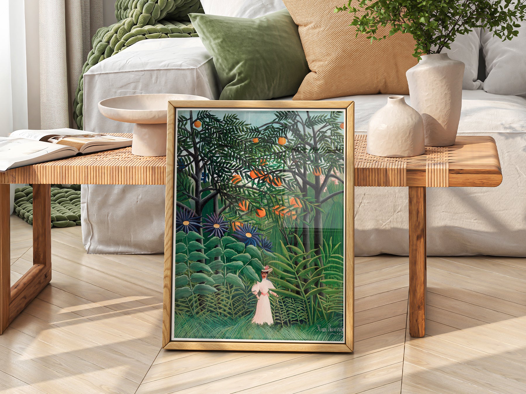 Close-up of Henri Rousseau Woman Walking in an archival print on Premium Matte Paper