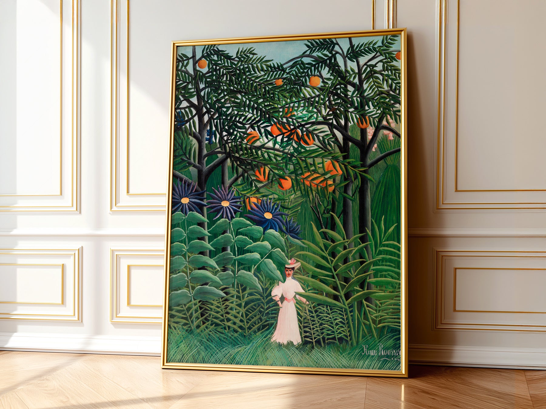 Henri Rousseau Woman Walking in an print on 100% Cotton Matte Paper – texture detail