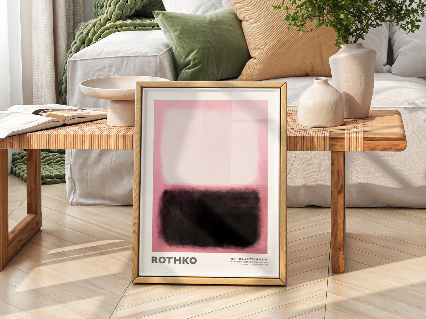 Close-up of Mark Rothko Pink and Black Exhibition archival print on Premium Matte Paper