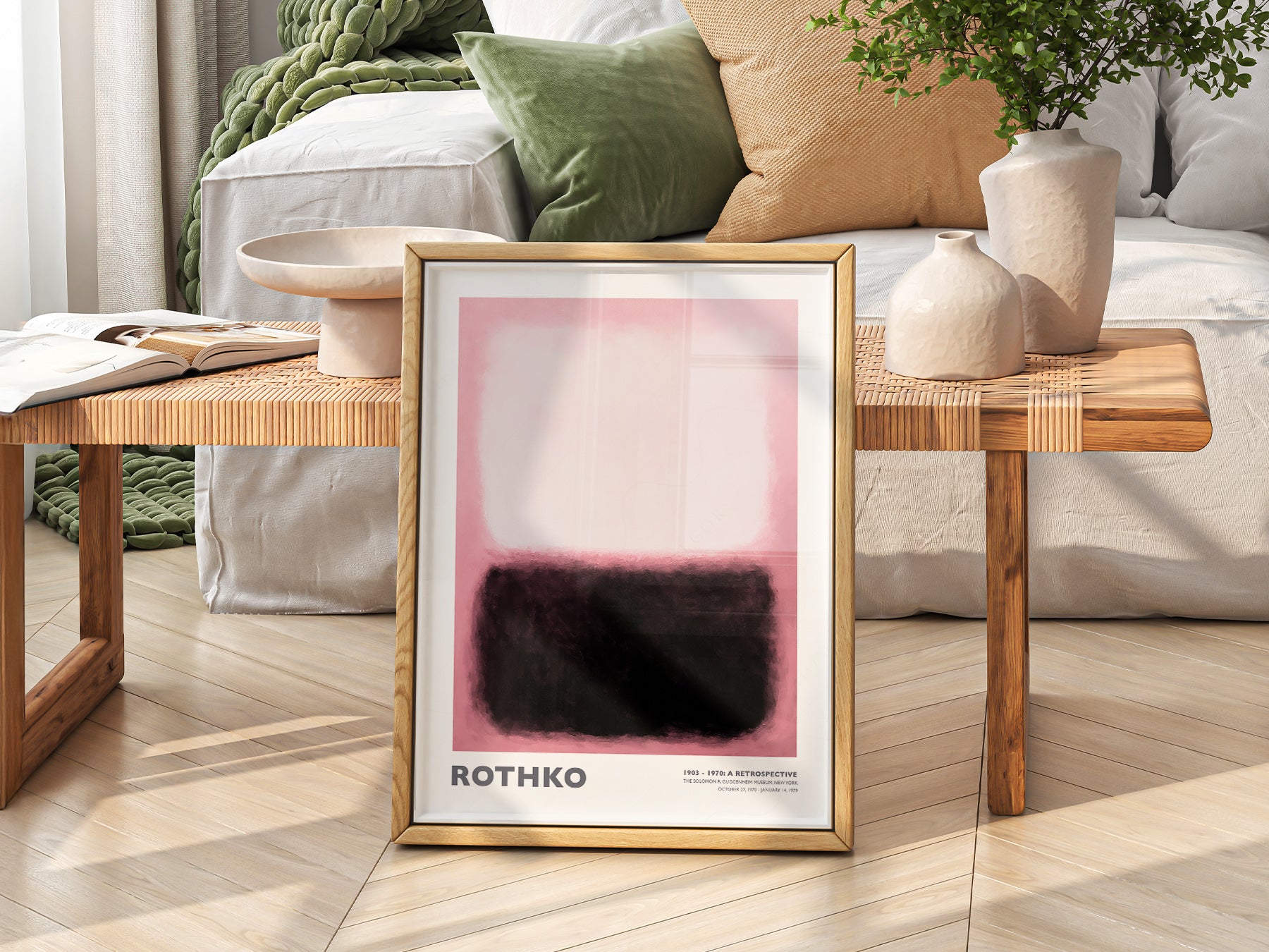 Close-up of Mark Rothko Pink and Black Exhibition archival print on Premium Matte Paper