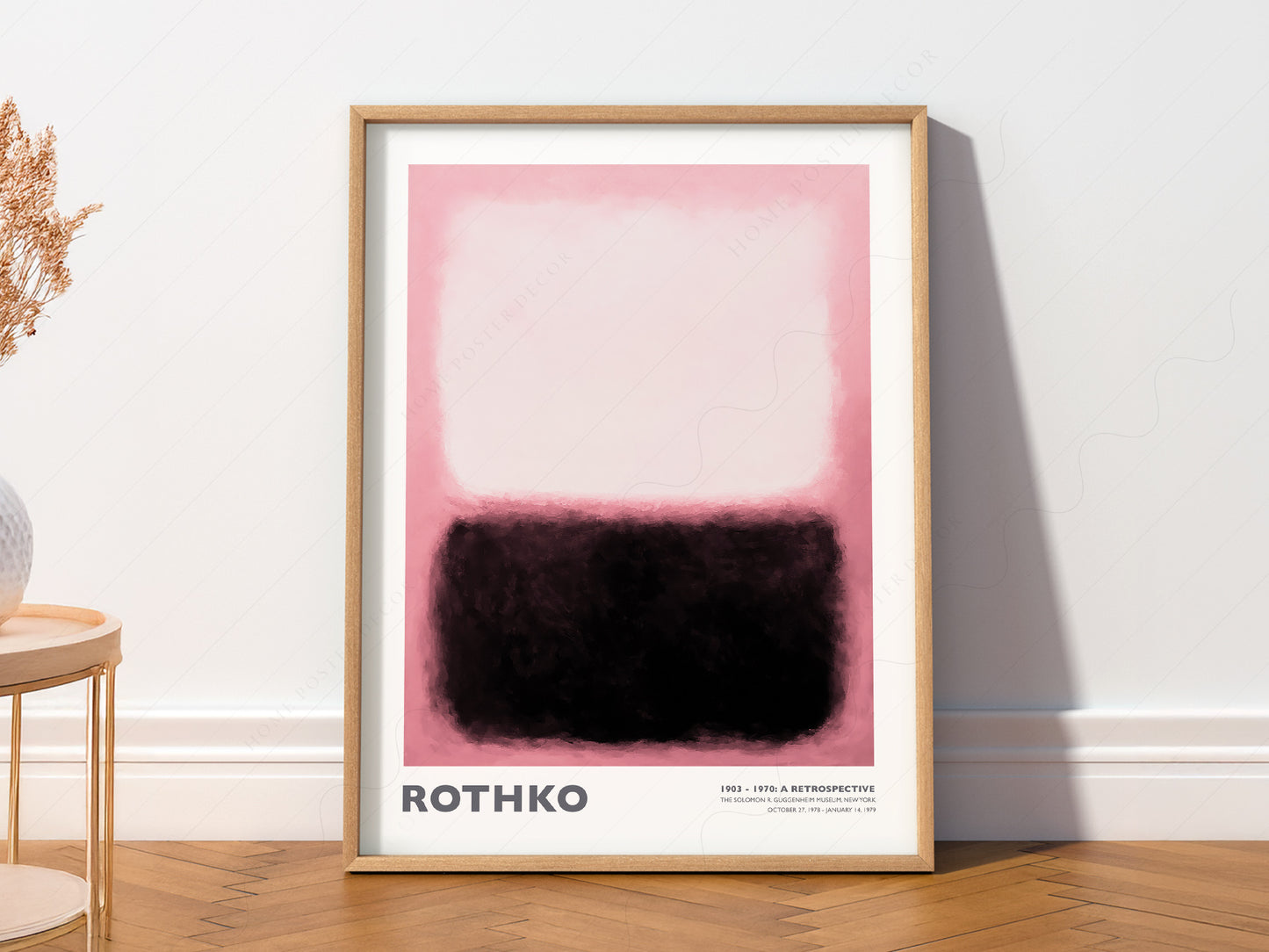 Mark Rothko art print as wall decor in a minimalist home office